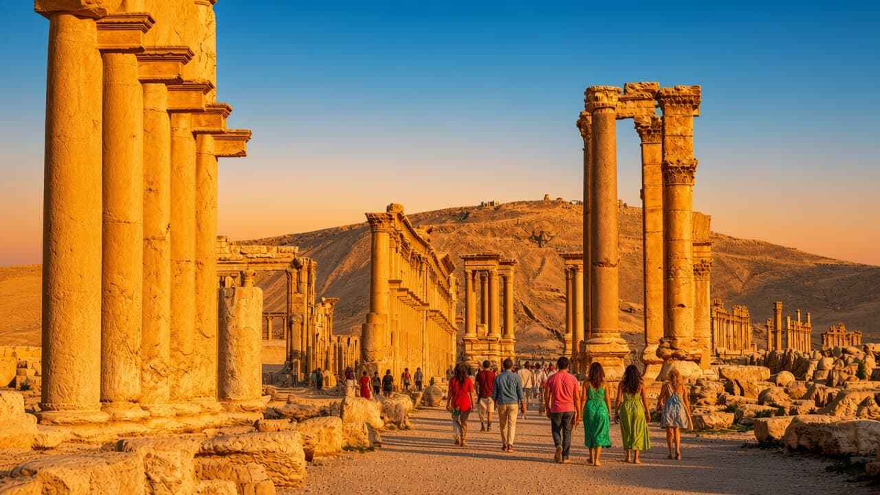 The Decumanus Maximus colonnade at Palmyra